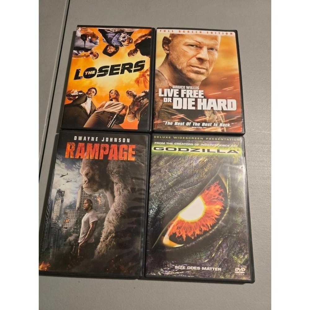 4 DVDS Titles in Description